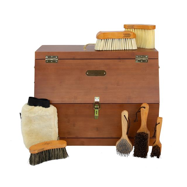 Boite de pansage de concours complète Show Kentucky Marron