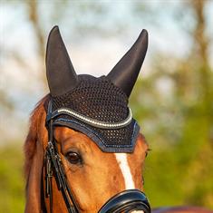 Bonnet anti-mouches HGGlittery Soundless HORSEGEAR Bleu foncé