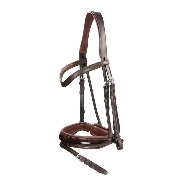 Bridon Laque Large Crank Avec Muserolle Combinée Working Collection Dy'on Marron