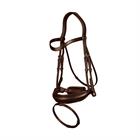 Bridon à muserolle combiné large Dressage Cuir Plat by Dy'on Marron
