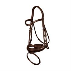 Bridon à muserolle combiné large Dressage Cuir Plat by Dy'on Marron