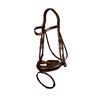 Bridon à muserolle combiné large Dressage Cuir Plat by Dy'on Marron