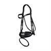 Bridon à muserolle combiné large Dressage Cuir Plat by Dy'on Noir