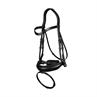 Bridon à muserolle combiné large Dressage Cuir Plat by Dy'on Noir