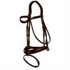 Bridon à muserolle combinée moyenne Dressage Cuir Plat by Dy'on Marron