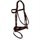 Bridon à muserolle combinée moyenne Dressage Cuir Plat by Dy'on Marron