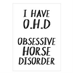 Carte Postale O.H.D. Obsessive Horse Disorder