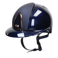 Casque d'équitation Cromo 2.0 Polish Metal Textile KEP Italia Bleu foncé