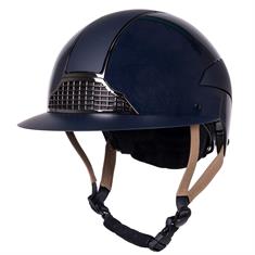 Casque d'équitation Miami à visière de polo QHP Bleu foncé