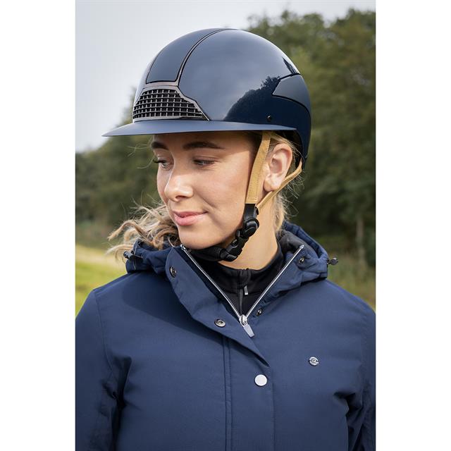 Casque d'équitation Miami à visière de polo QHP Bleu foncé