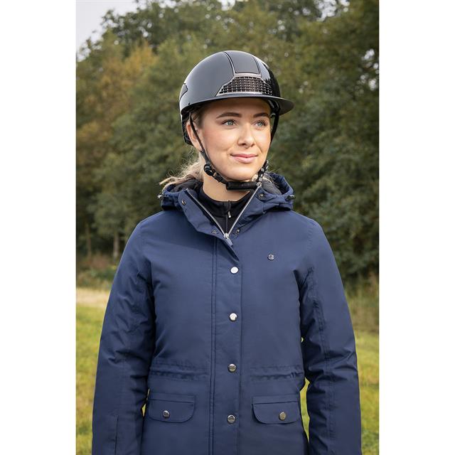 Casque d'équitation Miami à visière de polo QHP Bleu foncé