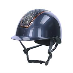 Casque d'équitation Regal Sparkle Harry's Horse Bleu foncé-doré