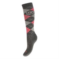 Chaussettes Check Stapp Horse Gris clair-rose