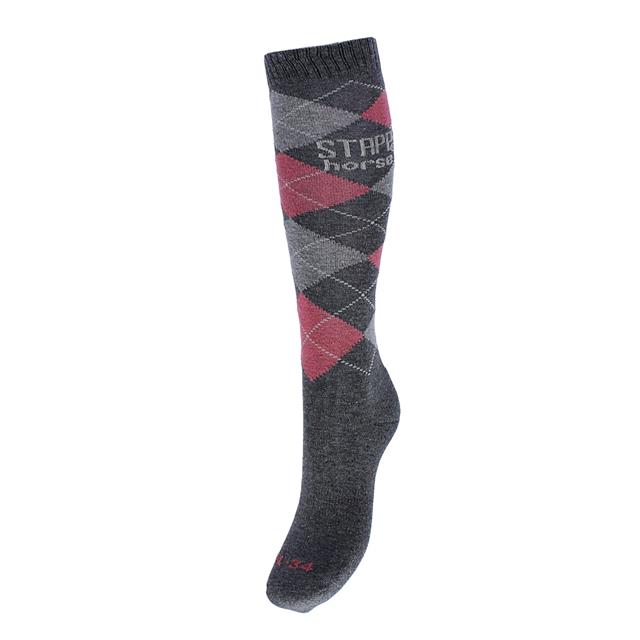 Chaussettes Ruit Stapp Horse Gris foncé-rose