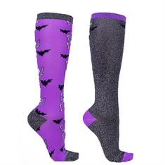 Chaussettes squelette d'Halloween QHP - lot de 2 paires Violet