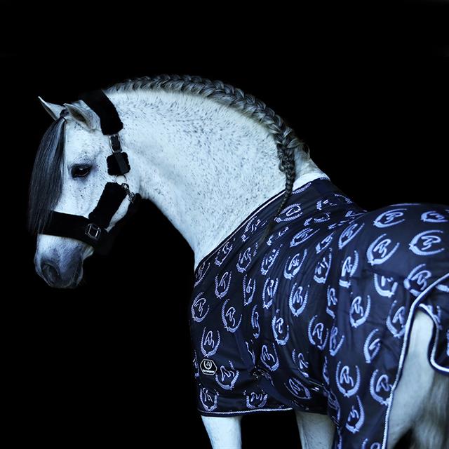 Chemise anti-mouches All Over Horsegear Bleu foncé-blanc