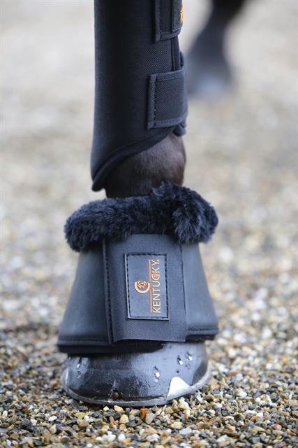 Cloches en mouton et cuir Kentucky Noir-noir
