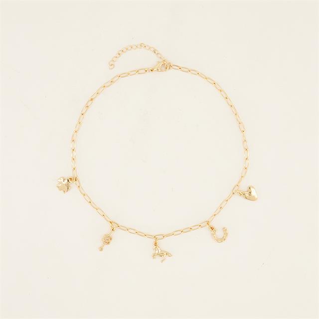 Collier Charms PaardenpraatTV Doré