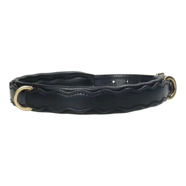 Collier pour chien en cuir HGWave HORSEGEAR Noir