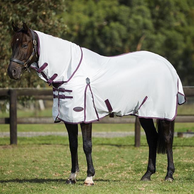 Couverture anti-mouches ComFiTec Essential Mesh II Combo Neck WeatherBeeta Blanc-mauve foncé