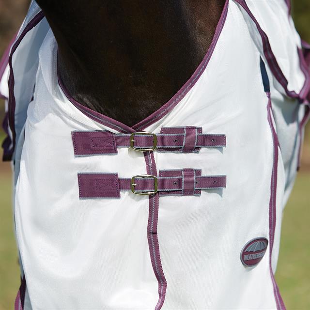 Couverture anti-mouches ComFiTec Essential Mesh II Combo Neck WeatherBeeta Blanc-mauve foncé