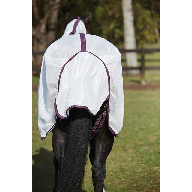 Couverture anti-mouches ComFiTec Essential Mesh II Combo Neck WeatherBeeta Blanc-mauve foncé