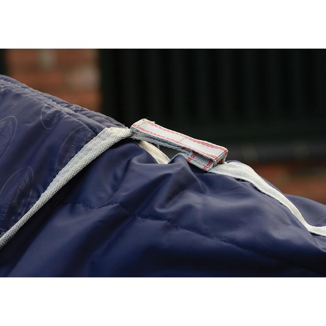 Couverture d'écurie ComFiTec 210D Channel 110g WeatherBeeta Bleu foncé-argenté