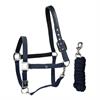 Ensemble Licol et Longe Hgcroco HORSEGEAR Bleu foncé