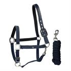 Ensemble Licol et Longe Hgcroco HORSEGEAR Bleu foncé