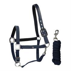 Ensemble Licol et Longe Hgcroco HORSEGEAR Bleu foncé