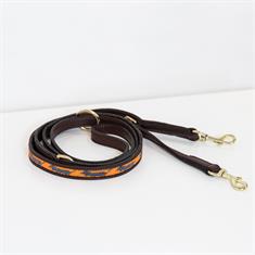 Laisse pour chien en perles faites-main Kentucky Orange-noir