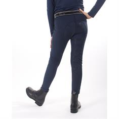 Legging d'équitation Eden fond silicone Enfants QHP Bleu foncé