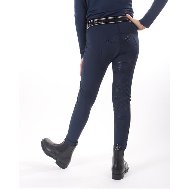 Legging d'équitation Eden fond silicone Enfants QHP Bleu foncé