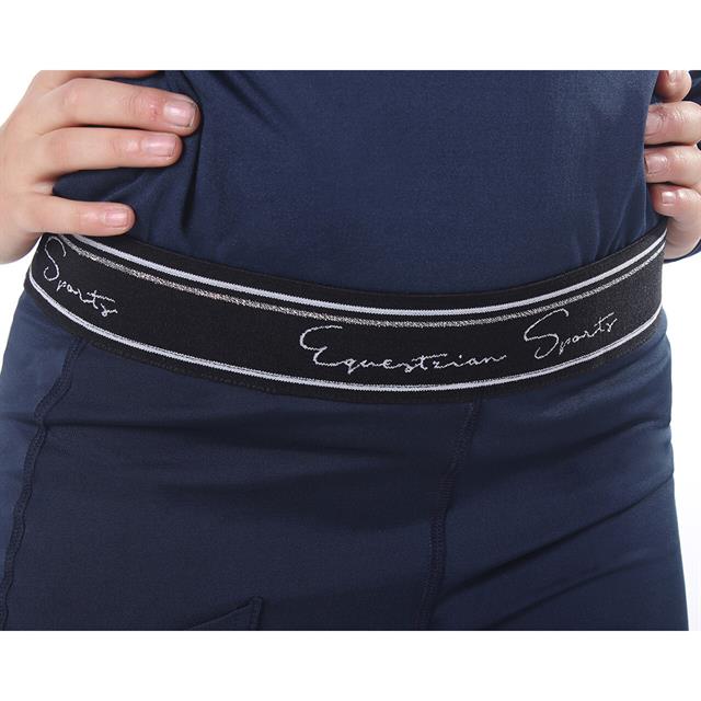 Legging d'équitation Eden fond silicone Enfants QHP Bleu foncé