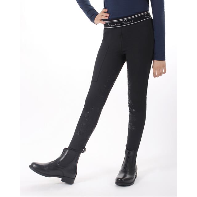 Legging d'équitation Eden fond silicone Enfants QHP Noir