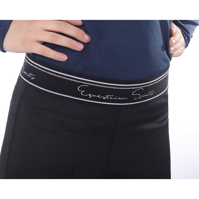 Legging d'équitation Eden fond silicone Enfants QHP Noir