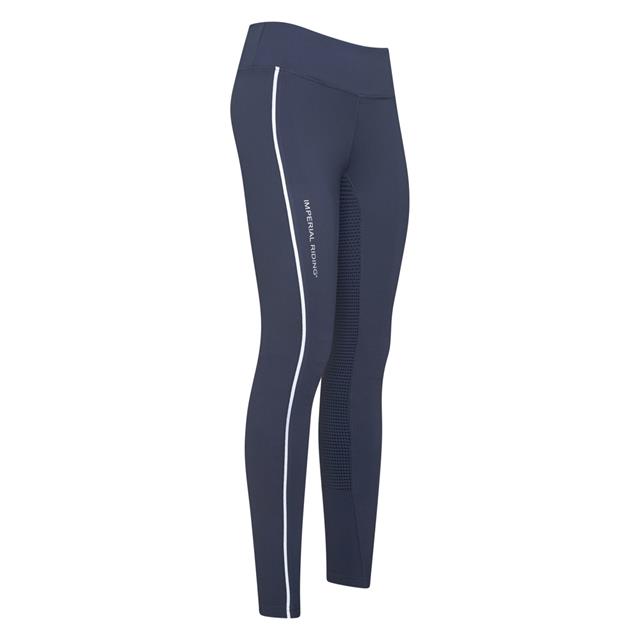 Legging d'équitation IRHShiny Uni Full Grip Enfantss Imperial Riding Bleu foncé