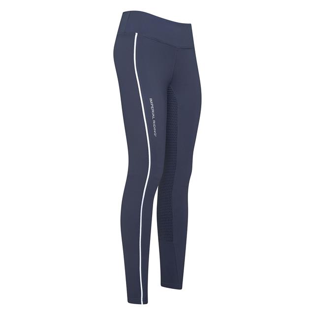 Legging d'équitation IRHShiny Uni Full Grip Imperial Riding Bleu foncé