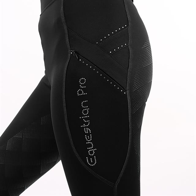 Legging d'équitation Momentum Basic Full Grip Enfantss Horka Noir