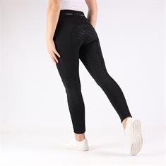 Legging d'équitation Rose Softshell Fond silicone Montar Noir