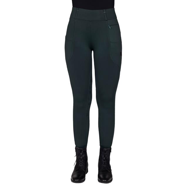Legging d'équitation à fond full-grip Avelie QHP Vert foncé