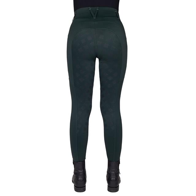 Legging d'équitation à fond full-grip Avelie QHP Vert foncé