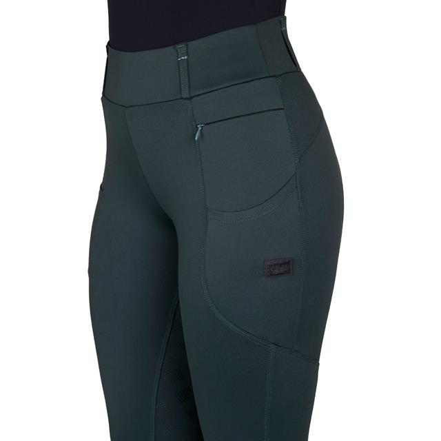 Legging d'équitation à fond full-grip Avelie QHP Vert foncé