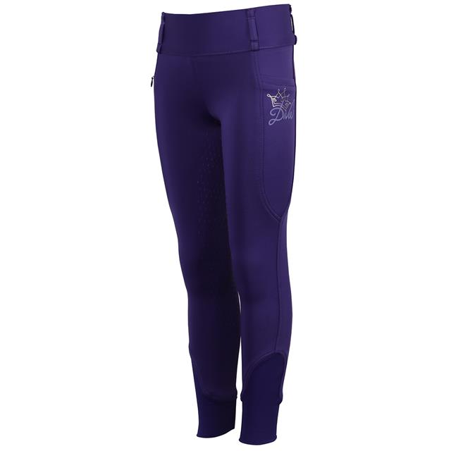 Legging d'équitation à fond full-grip Diva Violet Harry's Horse Enfantss Mauve foncé