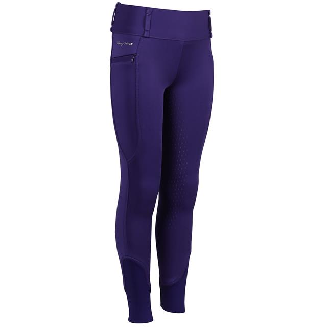 Legging d'équitation à fond full-grip Diva Violet Harry's Horse Enfantss Mauve foncé