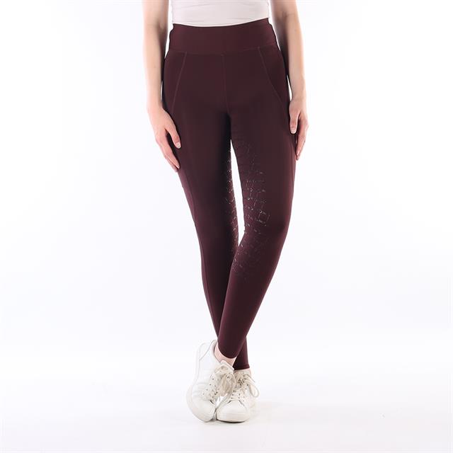 Legging d'équitation à fond full grip EJPhebe Epplejeck Rouge foncé