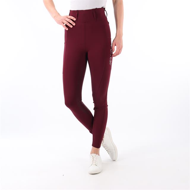 Legging d'équitation à fond full grip HVPLuci HV POLO Rouge foncé
