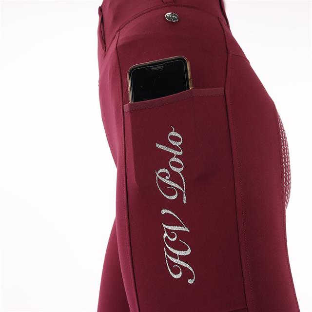 Legging d'équitation à fond full grip HVPLuci HV POLO Rouge foncé