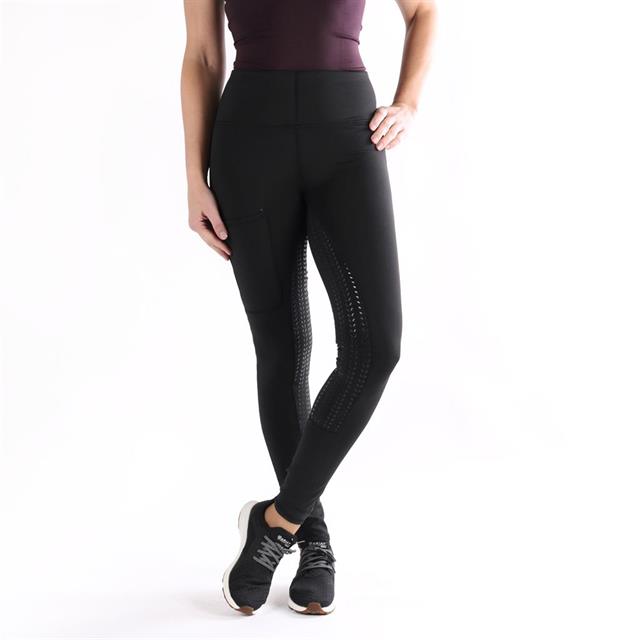 Legging d'équitation à fond full grip Illustris Epplejeck Noir