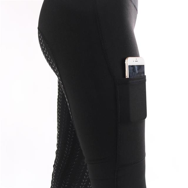 Legging d'équitation à fond full grip Illustris Epplejeck Noir